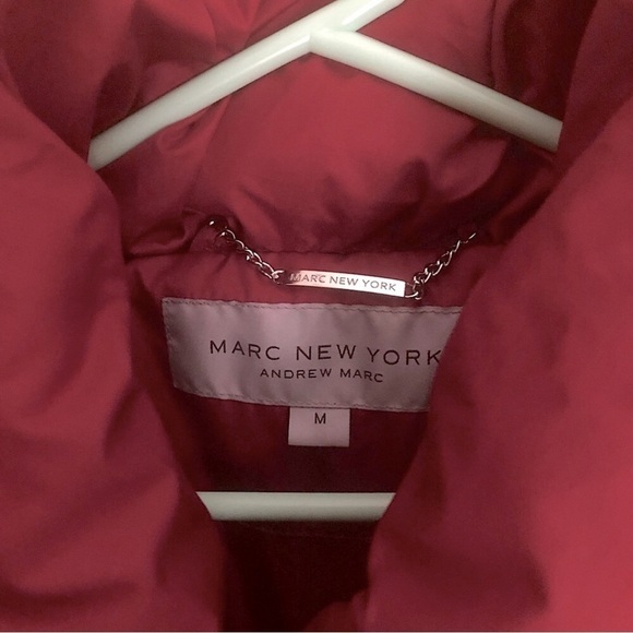 Marc New York dark red Puffer Jacket with Shawl collar Size M - Picture 2 of 11